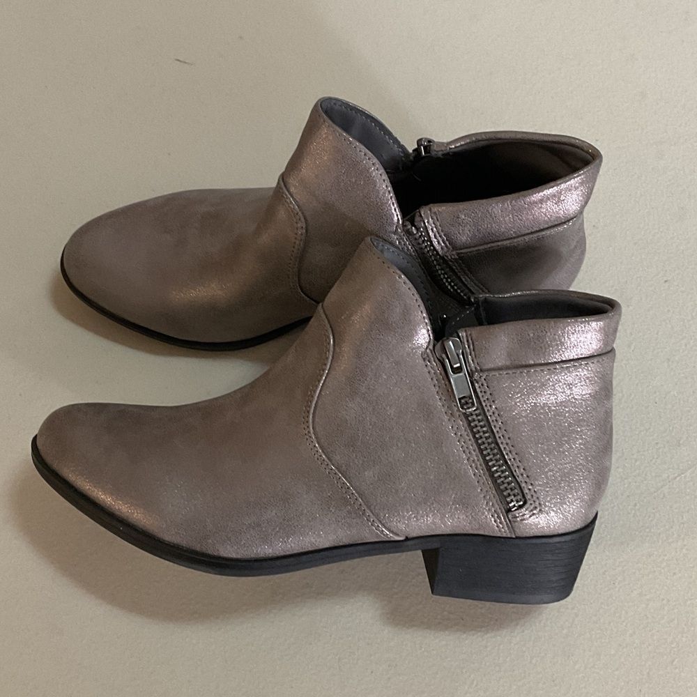 Sun + Stone Adeline Metallic Ankle Booties